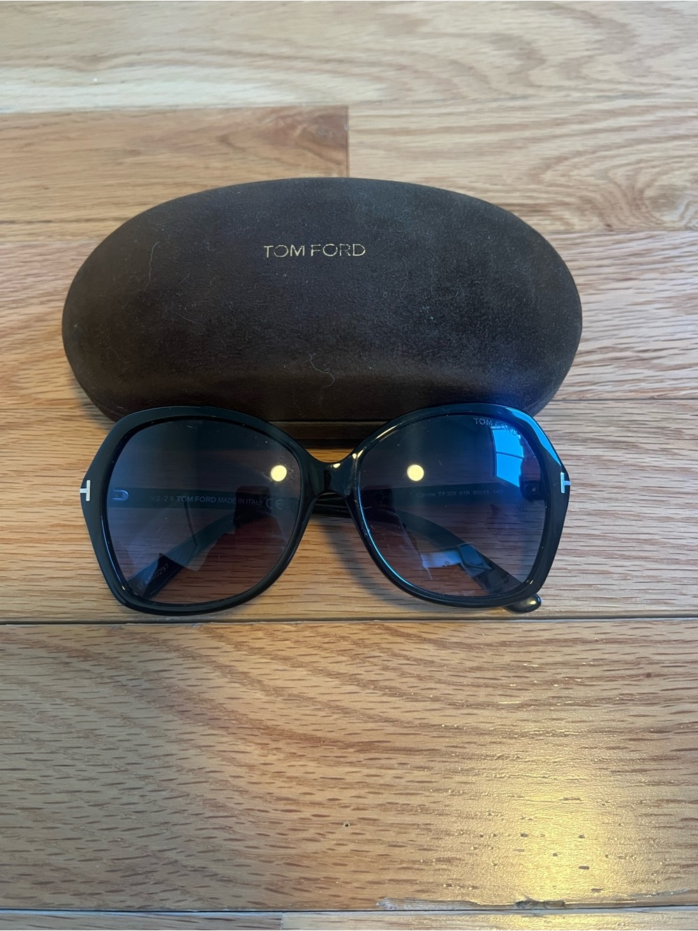 Tom Ford Black Oversized Gradient Lens Women's Sunglasses